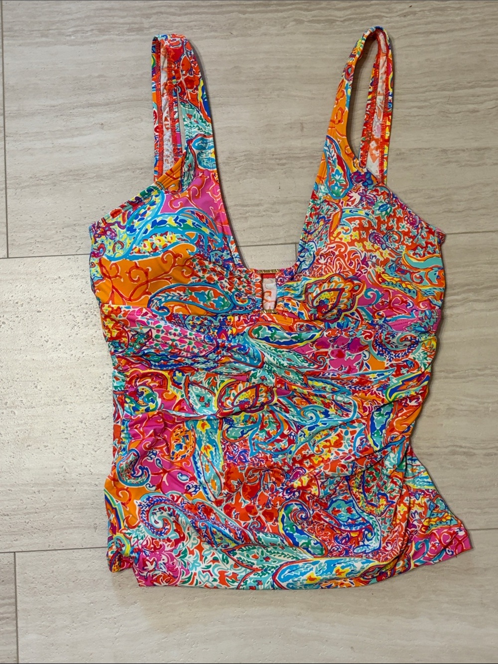 Ralph Lauren Bright Multicolor Paisley Swim Cami